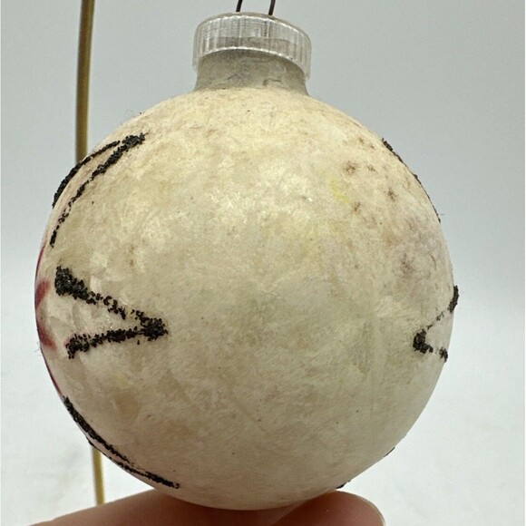 Vintage Red Star Flower Ornament Glass Plastic Cap Christmas Bulb West Germany - Picture 3 of 9